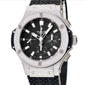 Big Bang Black Dial Chronograph Stainless Steel Diamond Pave Men's Watch 301SX1170SX2704