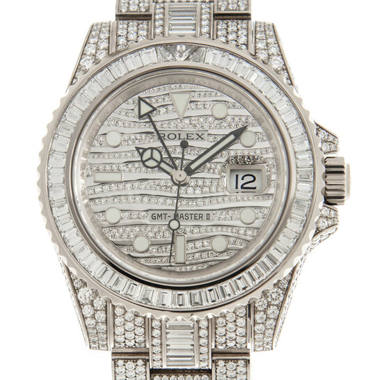GMT Master II Diamond Automatic 18kt White Gold Set With Diamonds Men's Watch