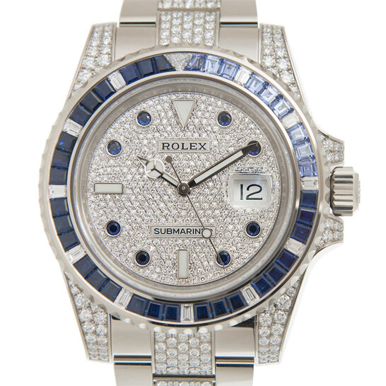 Submariner Diamond Silver-tone Dial Men's Watch