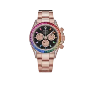Rolex Daytona 116595RBOW ‘Rainbow’ Rose Gold Black Dial Sapphire Bezel