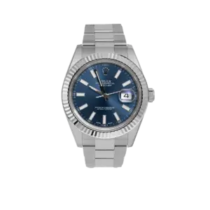 Rolex Datejust 116334 Fluted Bezel Watch 41mm Blue Index Dial