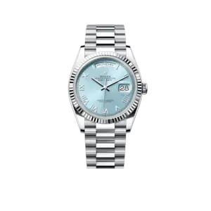 Rolex President Day-Date 36mm Platinum Ice Blue Mens Watch 128236-0008