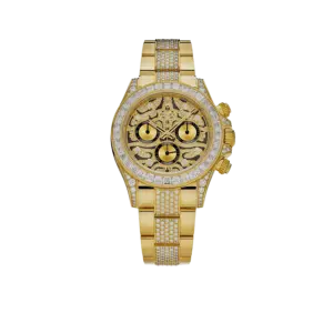 Rolex Daytona 'Eye of the Tiger' 116598TBR Yellow Gold Diamond Dial with Diamond Bracelet (Super Clone)