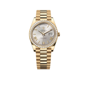 Rolex Day-Date 40 mm Yellow Gold Diamond Bezel Silver Dial M228348rbr-0007