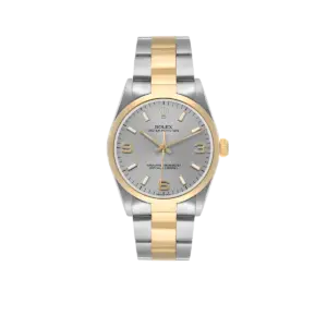 Rolex Oyster Perpetual 34mm Steel Yellow Gold Slate Dial Mens Watch 14203
