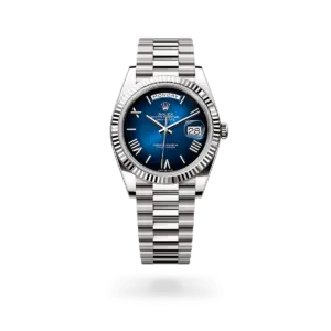 Rolex Day-date Oyster Perpetual 40mm White Gold Blue Ombré Dial, Fluted bezel M228239-0076