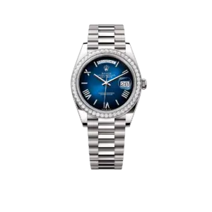 Rolex Day-date Oyster Perpetual 40mm White Gold Blue Ombré Dial, Diamond-set bezel M228349RBR-0045