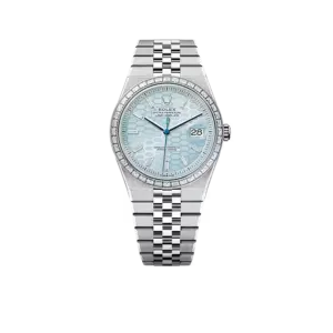 Rolex Land-Dweller Oyster 40mm Platinum & Diamonds Ice Blue Honeycomb Motif Dial M127386TBR-0001