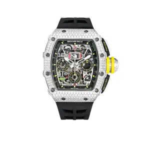 Richard Mille Chronograph & 18K White Gold - Diamond Bezel - Skeleton Dial 50 mm