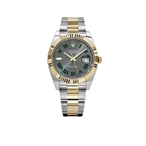 Rolex Datejust 41mm Yellow Gold Stainless Steel Wimbledon Slate Dial Oyster 126333