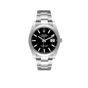 Rolex Datejust 41mm Black Dial Smooth Bezel Steel Mens Watch 126300