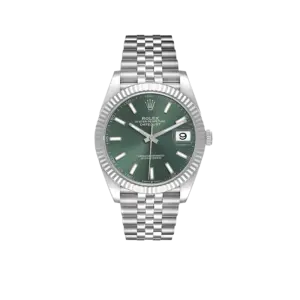 Rolex Datejust 41mm Steel White Gold Mint Green Dial Mens Watch 126334
