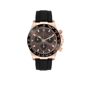Rolex Daytona 40mm Rose Gold Oysterflex Chocolate Dial Mens Watch 116515