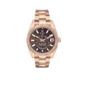 Rolex Sky-Dweller 42mm Rose Gold Chocolate Brown Dial Mens Watch 326935