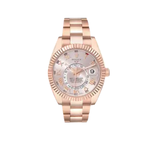 Rolex Sky-Dweller 42mm  Rose Gold Sundust Dial Mens Watch 326935