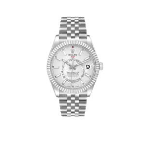 Rolex Sky-Dweller 42mm  Silver Dial Steel White Gold Mens Watch 326934
