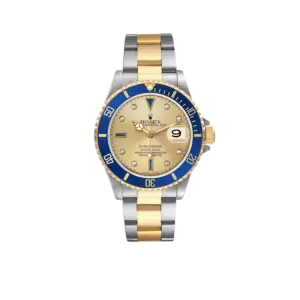 Rolex Submariner Steel Yellow Gold 40mm Diamond Serti Mens Watch 16613