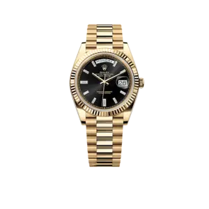 Rolex President Day-Date 40mm Black Dial Yellow Gold Diamond Mens Watch 228238