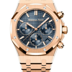 Audemars Piguet Royal Oak Selfwinding Chronograph in 18K rose gold with a blue