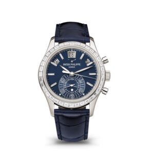 Patek Philippe Complications Diamond Platinum Chronograph 5961P-001 Matte Blue Dial 40.5mm